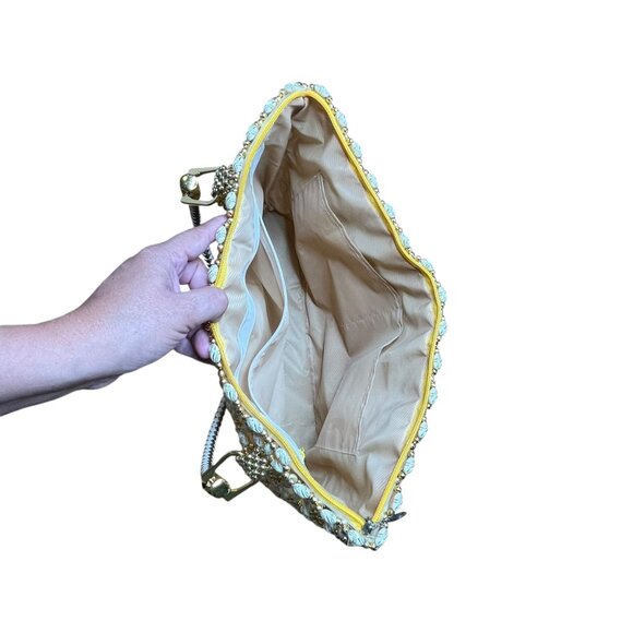 SBA Sefa Beaded Handbag With Gold Accents & White Faux Pearls - Picture 5 of 6